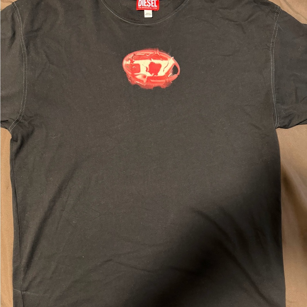 Diesel Black Tee with Red Design